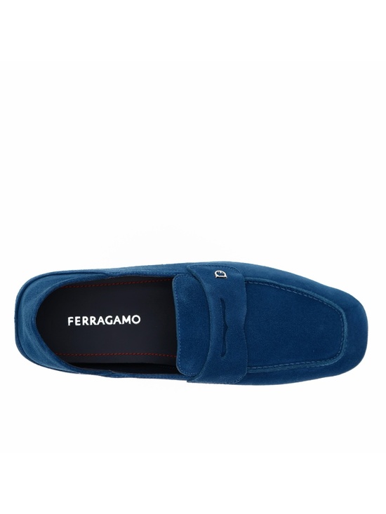 Salvatore Ferragamo Billion Loafers Blue Suede Leather Size 10 US New main image 5